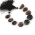 1 Strand Smoky Quartz & Black Onyx Faceted Briolettes -Heart & Pear Shape  Briolettes - 18mmx17mm- 5 Inches BR4261
