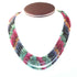 635  Carats 5 Strands Of Genuine Multi Sapphire Necklace - Faceted Rondelle Beads - Rare & Natural Multi Sapphire Necklace - Stunning Elegant Necklace BRU021