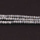 3 Long Strands Gray Moonstone Silver Coated Faceted Rondelles Beads, Round Beads 4mm 14 Inches RB456 - Tucson Beads