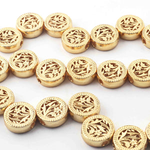 10 Pcs Gold Plated Copper Designer Tree With Round Beads  ,Jewelry Making Supplies 18mm 9 inches GPC216 - Tucson Beads