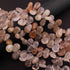 1  Long Strand  Golden Rutile Smooth Pear Shape  Briolettes - 13mmx11mm-10mmx7mm-17mmx8mm8 Inches BR0942