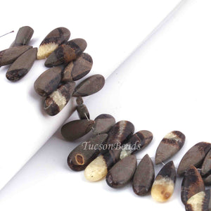 1 Strand  Septarian Smooth Briolettes -Pear Shape  Briolettes  25mmx5mm-20mmx5mm - 8 Inches BR4242 - Tucson Beads