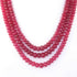 835 carats 3 Strands Of Genuine Ruby Necklace - Smooth Rondelle Beads - Rare & Natural Necklace - Stunning Elegant Necklace BRU018