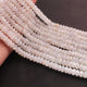 1 Strand White Rainbow Moonstone Faceted Rondelles -Roundel Beads 9mm 10.5 Inches BR753 - Tucson Beads