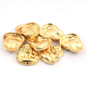 7 PCS Beautiful Buddha Head Beads 24K Gold Plated on Copper - Buddha Beads 24mmx21mm GPC1042 - Tucson Beads