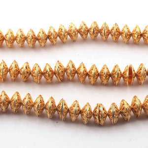 1 Strand Gold Plated Designer Copper half cap ,Casting Copper Balls,Jewelry Making Supplies 13mmx3mm 8 inches Bulk Lot GPC220 - Tucson Beads