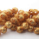 1 Strands Gold Plated Designer Copper Roundelles Beads, Casting Copper Beads,Jewelry Making Supplies 16mm 8 inches GPC198 - Tucson Beads