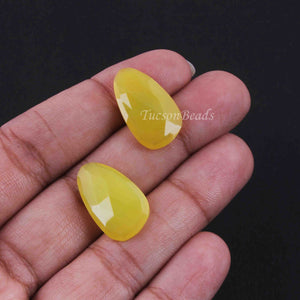 10 Pcs Amazing Yellow Chalcedony Faceted Pear Shape - Pear Oval Shape  Loose Gemstone -22mmx13mm- LGS048 - Tucson Beads