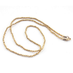 1 Strand Gold Pyrite Chain Necklace With Lock  - Designer Necklace - 2mm-18 Inches GPC991 - Tucson Beads