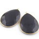 2 Pcs Black Onyx Pear Shape Pendant , 24k Gold Plated Pendant- 53mmx36mm- PC802 - Tucson Beads