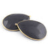 2 Pcs Black Onyx Pear Shape Pendant , 24k Gold Plated Pendant- 53mmx36mm- PC802