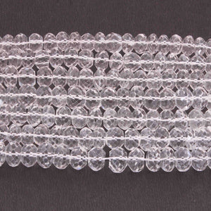 1 Strand Crystal Quartz Faceted Rondelles Beads 9-10mm 14 Inches BR886 - Tucson Beads
