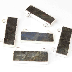 15 Pcs Labradorite Druzzy Rectangle Shape  Drusy Silver Plated Double Bail Pendant - Electroplated Silver Druzy Pendant -36mmx17mm  DRZ314 - Tucson Beads