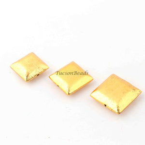 Gold Plated Designer Copper Square Shape Beads, Copper Beads, Jewelry Making, 16mm ,18mm ,20mm BulkLot GPC1072 - Tucson Beads