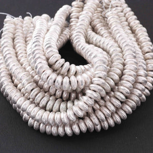 2 Strands Silver Plated Copper Wheel Beads, Copper Beads, Jewelry Making Tools, 8mm, 9 Inches, GPC1071 - Tucson Beads