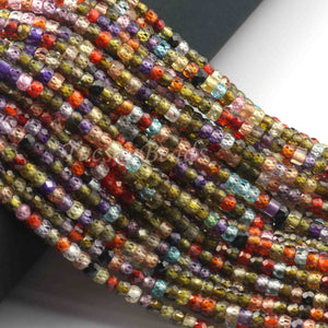 5 Strand Multi Zircon Rondelles - Multi Zircon Gemstone Beads 3mm 13 Inch Long RB131 - Tucson Beads