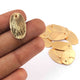 50 Pcs 24k Gold Plated Oval Shape Designer Charm 21mm X12mm Jewelry Making - GPC401 - Tucson Beads