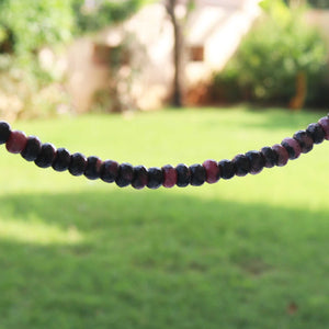 1 Long Strand  Rhodonite  Faceted Round Balls beads - Gemstone ball Beads 8mm-9mm10.5 Inches BR792 - Tucson Beads