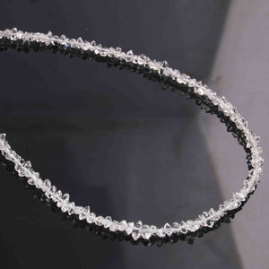 1 Strand AAA Clear White Herkimer Diamond Quartz Nuggets, 4mm Center Drilled Beads - Herkimer Rough Stone BR1402 - Tucson Beads