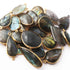 5 Pcs Labradorite Faceted Assorted Shape 24k Gold Plated Single Bail Pendant / Connector  21mmx16mm-42mmx14mm PC264