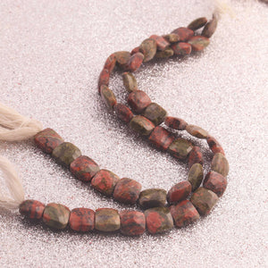 1 Strand Unakite Faceted Chicklet Beads- Faceted Chicklet Briolettes 8mm-10mm 8.5 Inches Long BR173 - Tucson Beads
