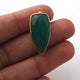 3 Pcs Green Onyx Faceted Dagger Shape  24k Gold Plated Pendant 32mmx12mm  PC137 - Tucson Beads