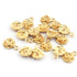 16 Pcs 24k Gold Plated Copper Round Pendant, Round Flower Pendant, Jewelry Making Tools, 15mmx11mm Gpc291