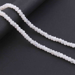 1 Strands  White Rainbow Moonstone Faceted Briolettes - Round Shape  5mm-13 inches BR1027 - Tucson Beads