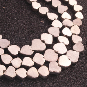 Bulk Lot 1 Strands Silver Pyrite Faceted Briolettes - Silver Pyrite Heart Shape Beads 7mm-12mm 8 Inches BR3044 - Tucson Beads