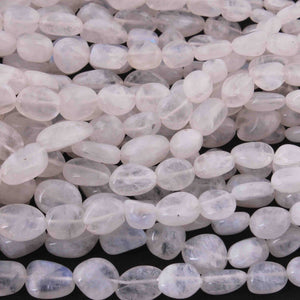 1 Strand White Rainbow Moonstone Smooth Briolettes  -Oval Shape Briolettes - 5mm-7mm - 14mm-9mm -18 Inches BR1679 - Tucson Beads
