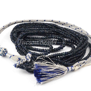 285ct. 4 Strands Of Genuine Sri Lankan Blue Sapphire  Necklace - Faceted Rondelle Beads - Rare & Natural Sapphire Necklace - Stunning Elegant Necklace - BRU037 - Tucson Beads