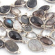 30 Pcs Mix Stone Faceted  Assorted Shape 925 Silver Plated Connector -20mmx11mm-28mmx15mm-PC1050 - Tucson Beads