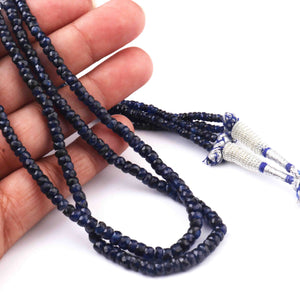 400ct. 2 Strands Of Genuine Sri Lankan Blue Sapphire Necklace - Faceted Rondelle Beads - Rare & Natural Sapphire Necklace - Stunning Elegant Necklace - BRU3301 - Tucson Beads