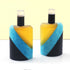 Matched Pairs Natural Black Onyx , Turquoise & Yellow Chalcedony  Joined Smooth Bottle Shape Loose Gemstone  27mmx13mm-BG035