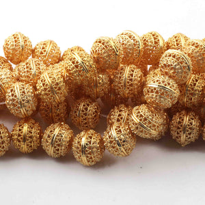1 Strand Gold Plated Designer Copper Balls,Casting Copper Balls,Jewelry Making Supplies 14 mm 8 inches Bulk Lot GPC201 - Tucson Beads