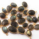 10 Pcs Labradorite Faceted Assorted Shape 24k Gold Plated Single Bail Pendant - Labradorite Assorted Pendant 21mmx10mm PC254 - Tucson Beads