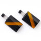 Matched Pairs  Natural Black Onyx ,Orange Chalcedony Joined Smooth Bottle Shape Loose Gemstone 26mmx13mm BG028 - Tucson Beads