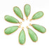 8 Pcs Green Chalcedony 24k Gold Plated Faceted Pear Shape Pendant Single Bali - 25mmx10mm  PC460