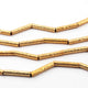 5 Strands Designer Tube Beads 24k Gold Plated Copper 12mmx5mm-25mmx5mm 8 inches GPC277 - Tucson Beads