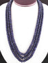 1320. Ct 3 Strands Of Dyed Blue Sapphire Necklace - Faceted Rondelle Beads -Stunning Elegant Necklace SPB0136