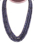 1070. Ct 3 Strands Of Dyed Blue Sapphire Necklace - Faceted Rondelle Beads -Stunning Elegant Necklace SPB0134