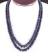 620. Ct 2 Strands Of Dyed Blue Sapphire Necklace - Faceted Rondelle Beads -Stunning Elegant Necklace SPB0138