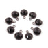 10 Pcs Black Onyx Faceted Oxidize Sterling Silver Round Shape Pendant Single Bali  13mmx8mm SS1083