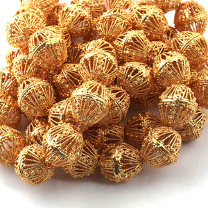 1 Strand 24k Gold Plated Copper Japanese Cap Beads, Designer Beads, Jewelry Making Tools, 16mm, gpc932 - Tucson Beads