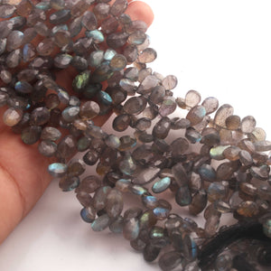 1  Labradorite  Faceted Briolettes -Pear Shape Briolettes  7mmx5mm-13mmx7mm 10 Inches BR167 - Tucson Beads