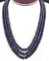 985. Ct 3 Strands Of Dyed Blue Sapphire Necklace - Faceted Rondelle Beads -Stunning Elegant Necklace SPB0135
