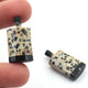 Matched Pairs Natural Dalmatian ,Black Onyx Joined Smooth Bottle Shape Loose Gemstone 27mmx14mm BG030 - Tucson Beads