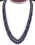 675. Ct 2 Strands Of Dyed Blue Sapphire Necklace - Faceted Rondelle Beads -Stunning Elegant Necklace SPB0133