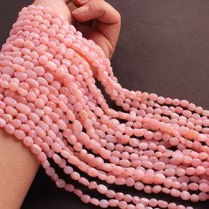 1  Strands Pink Opal Smooth  Briolettes - Oval Shape    Beads - 7mmx6mm-12mmx6mm -13 inches BR02567 - Tucson Beads