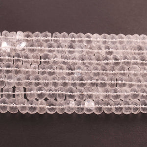 1 Strand Crystal Quartz Faceted Rondelles  Round Beads 8mm-9mm 10 inches BR120 - Tucson Beads